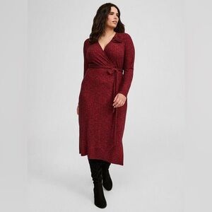 Torrid Red Long Sleeve Dress